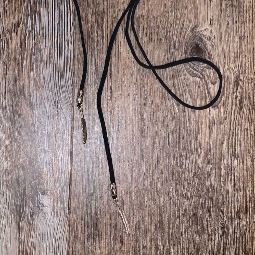 Pacsun Leather lariat necklace